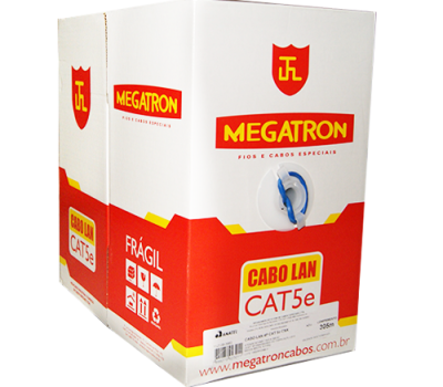 Detalhes do produto Cabo De Rede (Lan) Cat. 5e 100% cobre Caixa 305Mts - Megatron